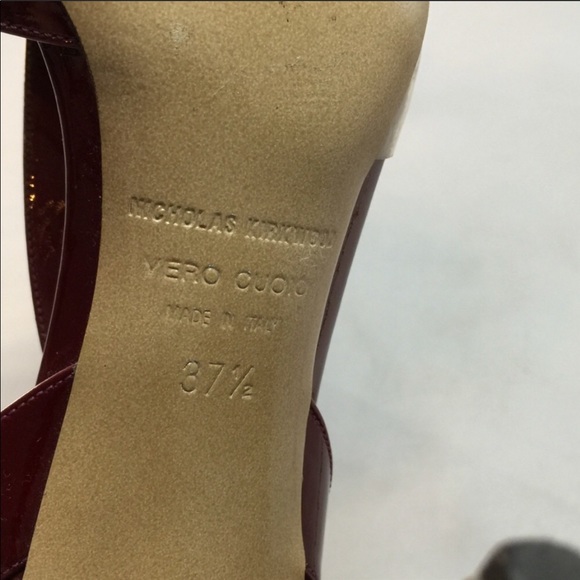 Plexi pvc statement glitter bow ox blood burgundy Nicholas Kirkwood heels sandal - Picture 10 of 11